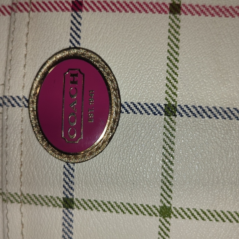 Coach Tattersall purse with Callouts Leather Needs Some Painting - Picture 2 of 12